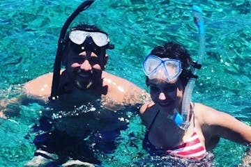 A couple snorkeling
