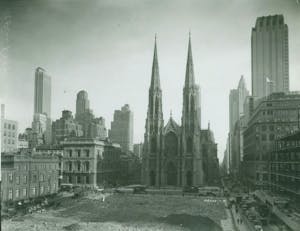 a vintage photo of st patrick's cathedral nyc