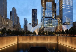 world trade memorial pool with oculus