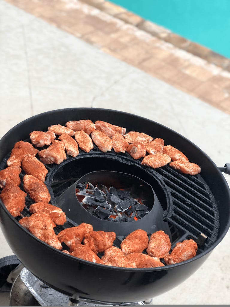 wings on a grill