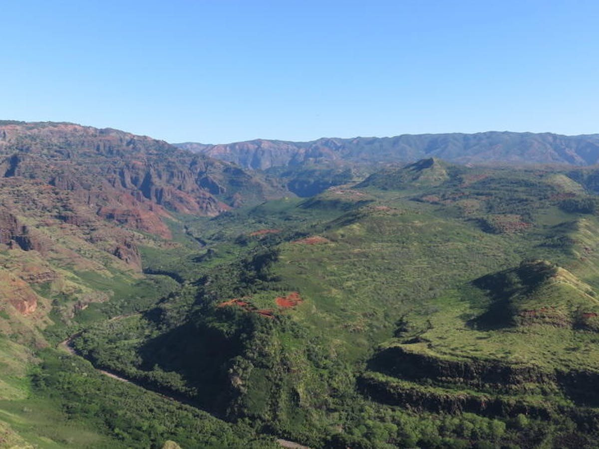 The green hills and valleys of Kauai