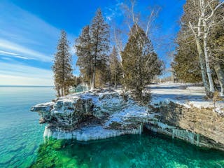 frozen shoreline