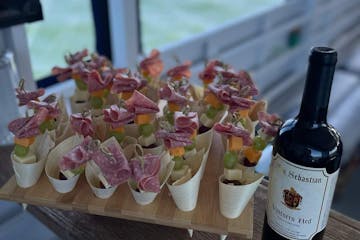charcuterie cones on wine tasting cruise