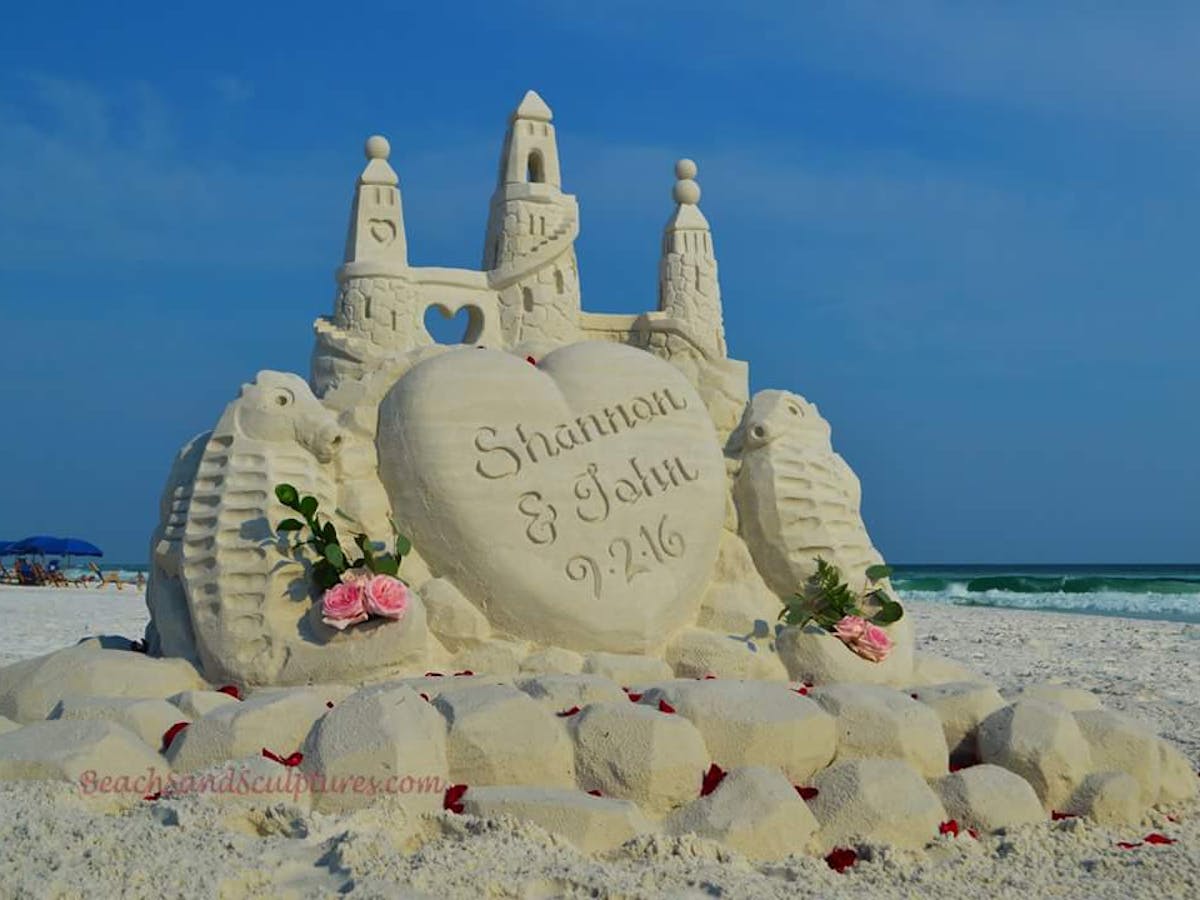 Sand Castle Wedding & Proposal | Beach Sand Sculptures
