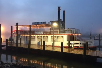 river boat at dusk