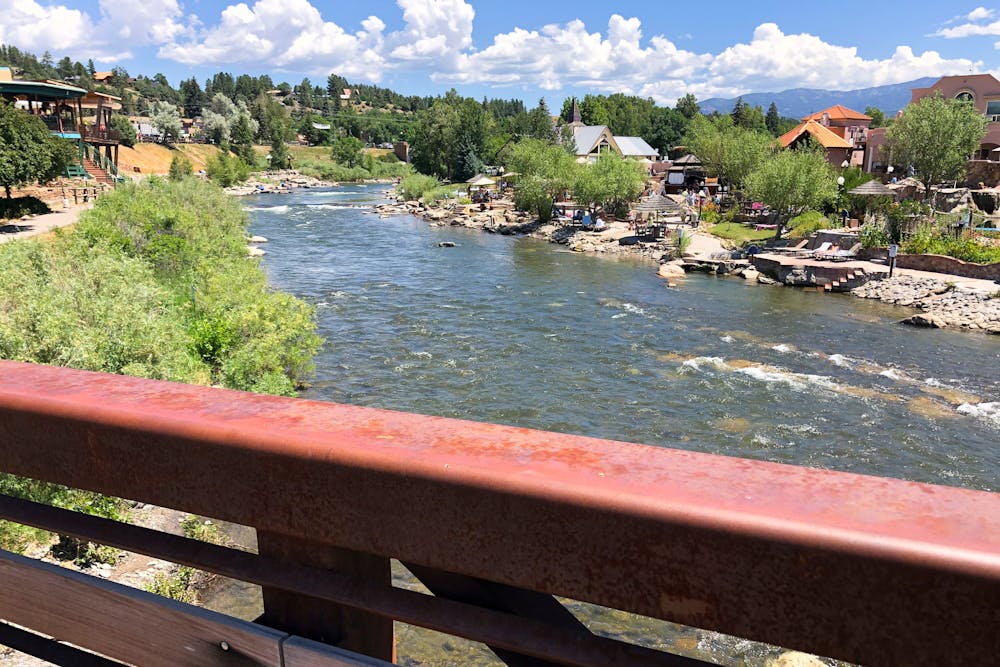 The river running through downtown Pagosa Springs