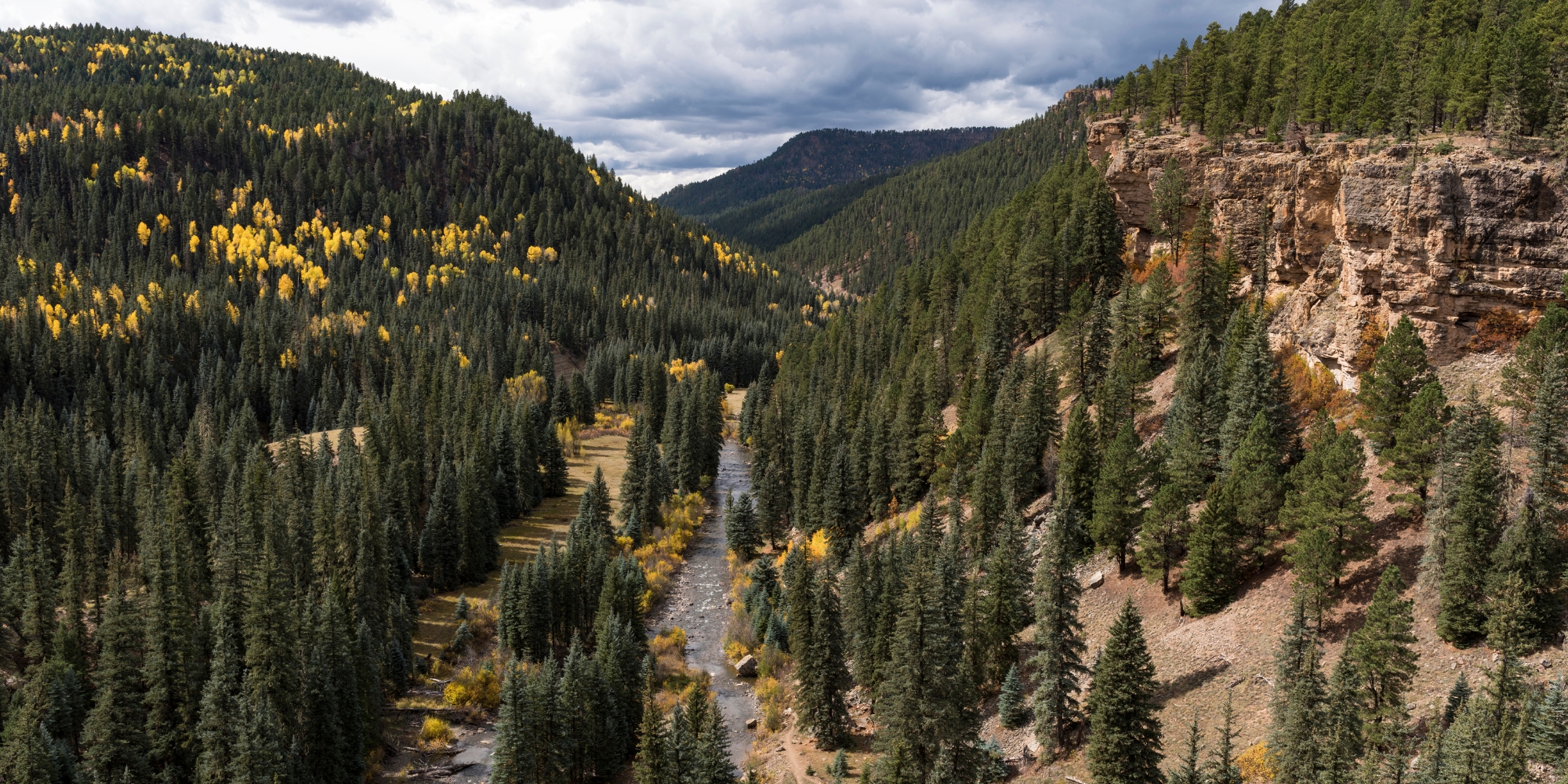 The San Juan river flowing through a narrow canyon