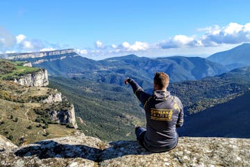 Sitting on the top of a mountain in Catalonia