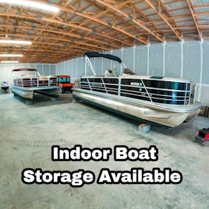boats stored inside a warehouse