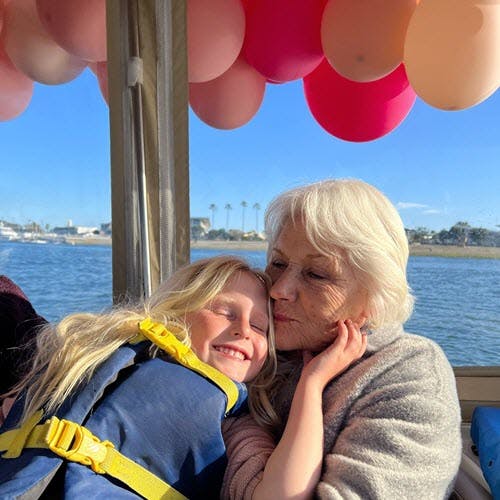 Kid Celebrating Nana Birthday On A Duffy Boat