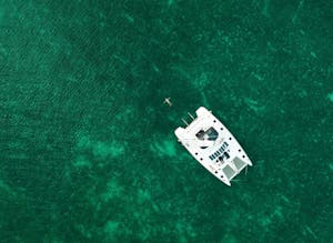 Boat on a trip in the middle of the ocean