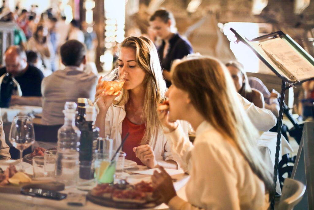 People eating in a restaurant