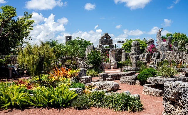 Carved stones in coral castle Florida