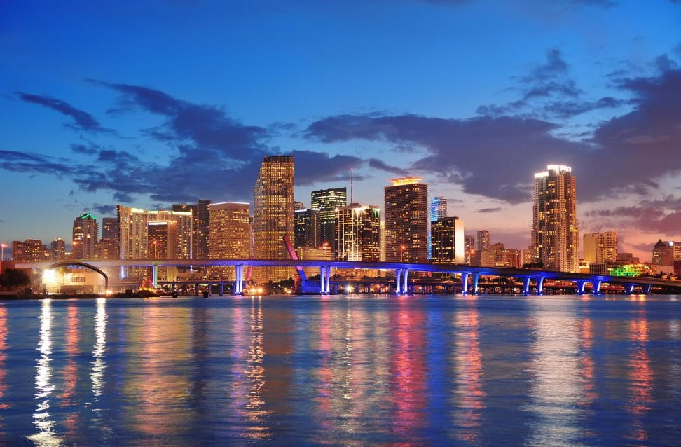 A beautiful scenic view of downtown Miami