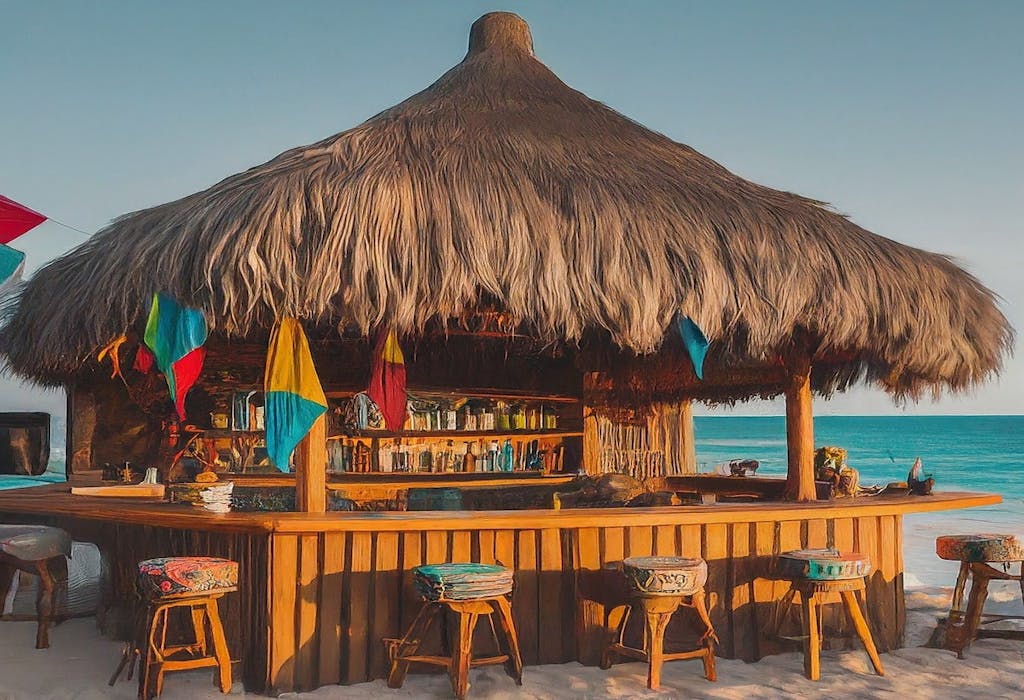 A bar operating by the beach