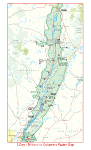 Milford to Delaware Water Gap Map