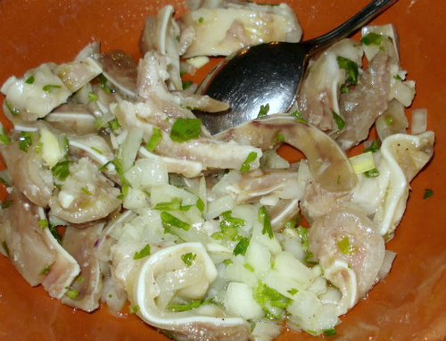 Salada de orelha (Ear salad), typical Portuguese dish