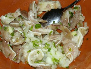 Salada de orelha (Ear salad), typical Portuguese dish