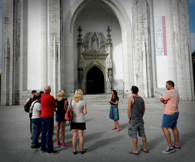 Group visiting a Church in Lisbon