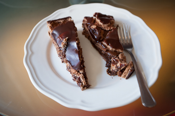 Chocolate cake slices