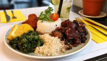 a plate of food on a table