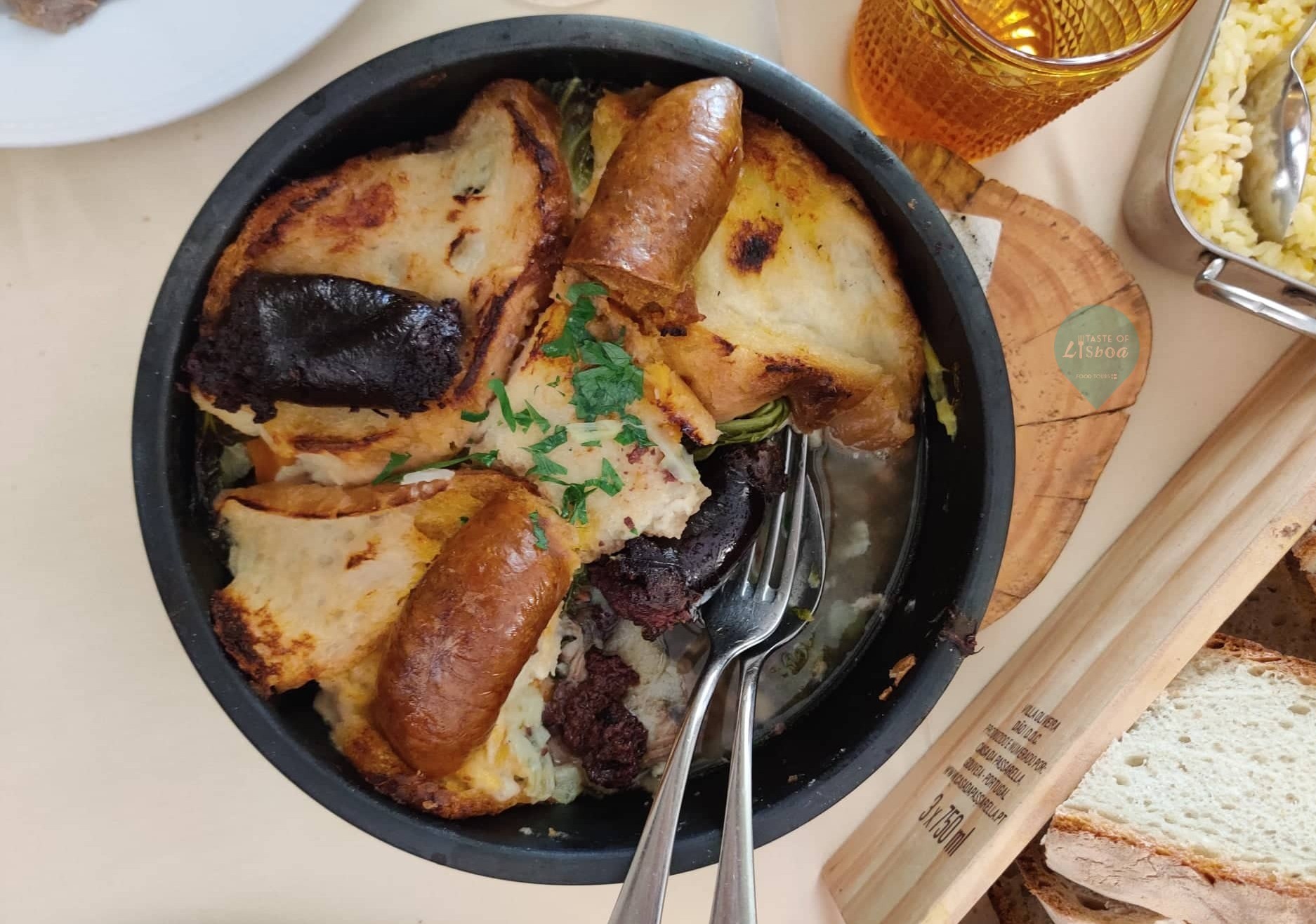 a pan of food on a plate