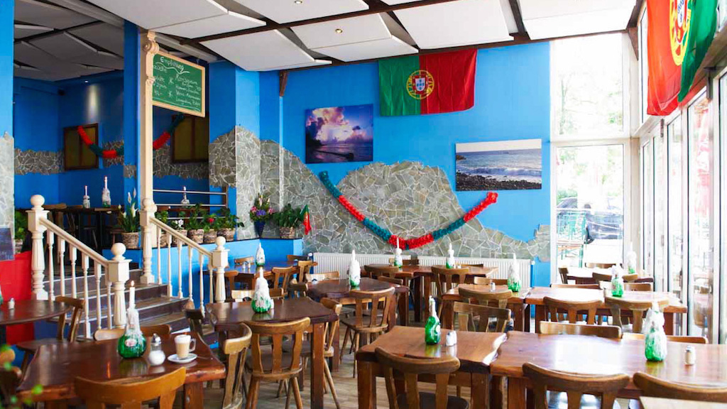 a dining room table in a Portuguese restaurant