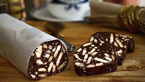Portuguese pastry: salame de chocolate