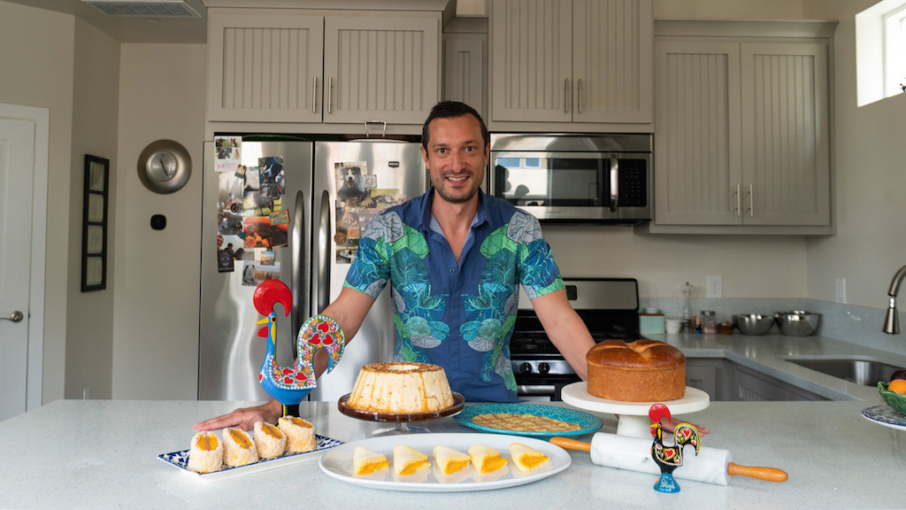 Jeremiah Duarte Bills, a Portuguese pastry chef, does baking out of his home in South Land Park, Sacramento, Calif. on Friday, June 12, 2020. Duarte Bill’s extended family immigrated from Portugal, and he feels most connected to his heritage while he is baking traditional Portuguese deserts.