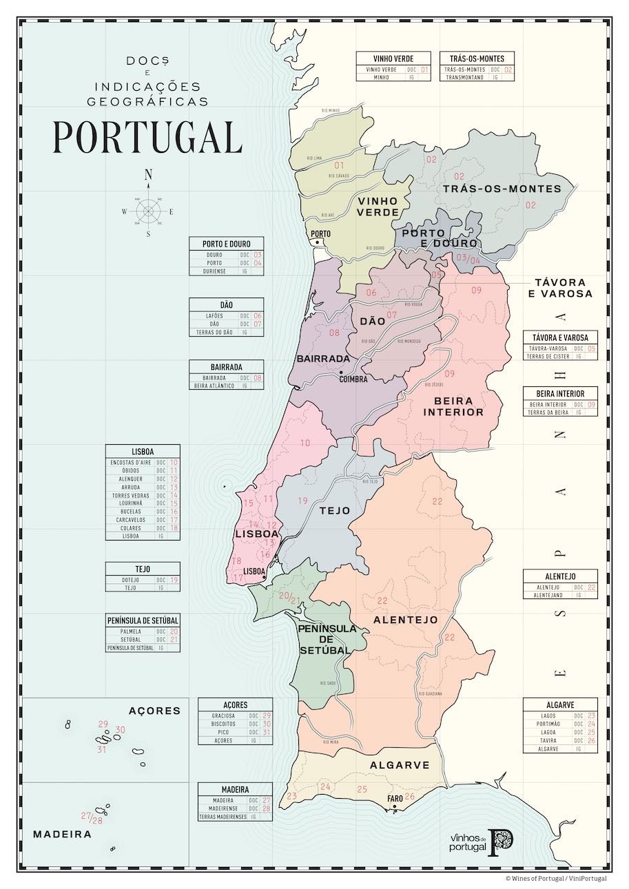 Portuguese wine regions map