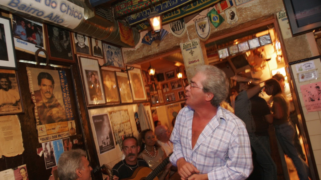 Lisbon Fado singer at A Tasca do Chico