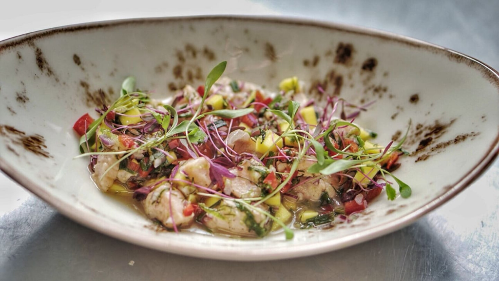 a bowl of food on a plate