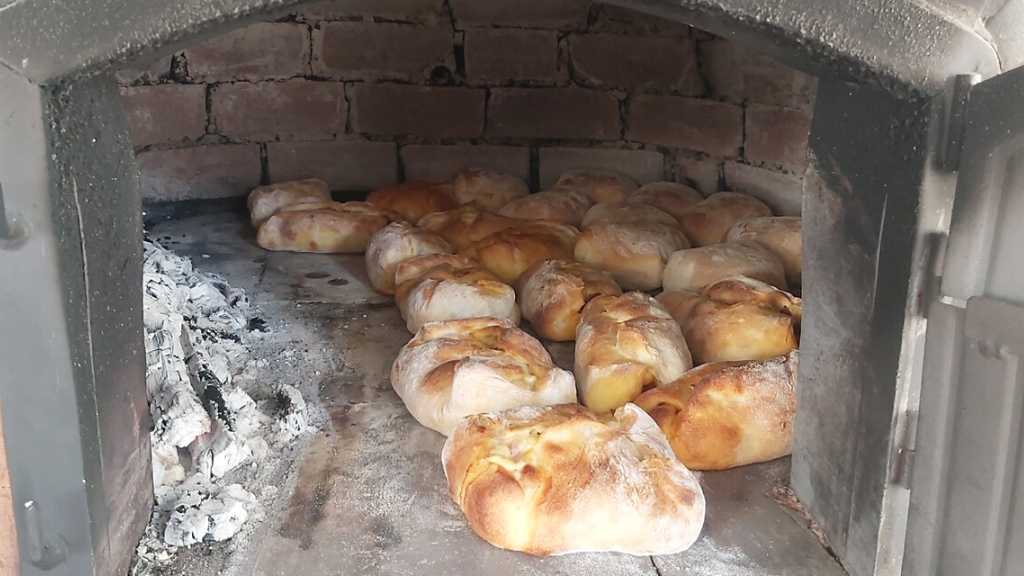 a close up of food on a grill