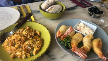 a plate of food on a table