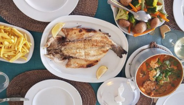 a plate of food on a table