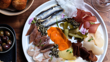 a plate of food on a table