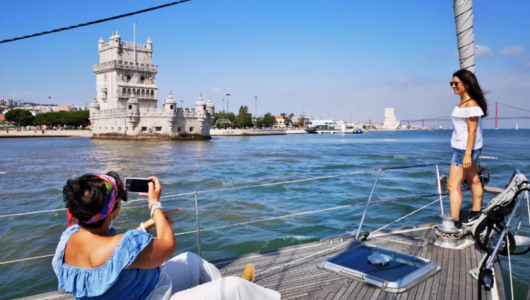 a person in a boat on a body of water