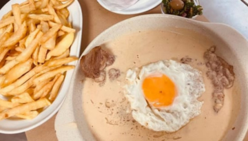 a plate of food on a table