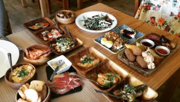 food on a wooden table