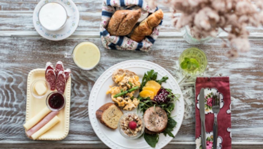 a plate of food on a table