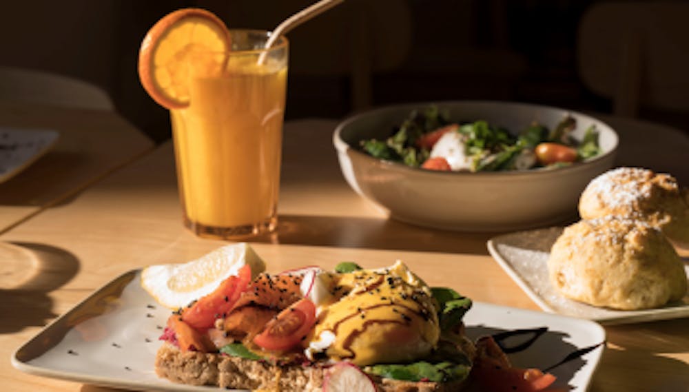 a plate of food on a table