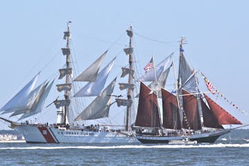American Rover and USCGC Eagle in Harborfest Parade of Sail