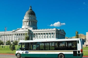 Salt Lake City capitol hill with bus out front