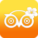 TripAdvisor logo with Hawaiian flower and orange gradient