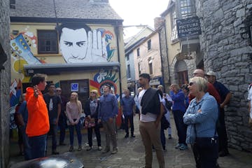 group and tour guide during a tour in Ireland