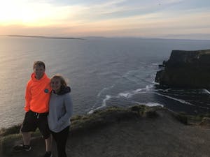 A couple at the cliffs of mother for senses