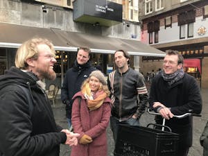 People at tour with  comedian as guide - Comedy Walks