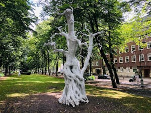 Sculpture of a tree in a park