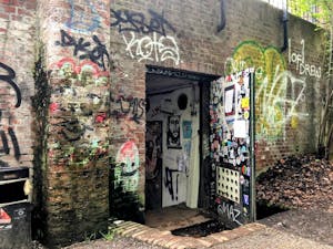 a graffiti covered Vondelbunker in Amsterdam - weird things to do