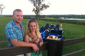 couple on a winery farm